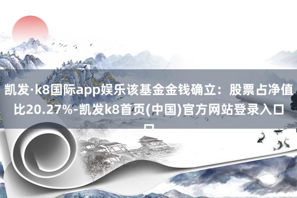 凯发·k8国际app娱乐该基金金钱确立：股票占净值比20.27%-凯发k8首页(中国)官方网站登录入口