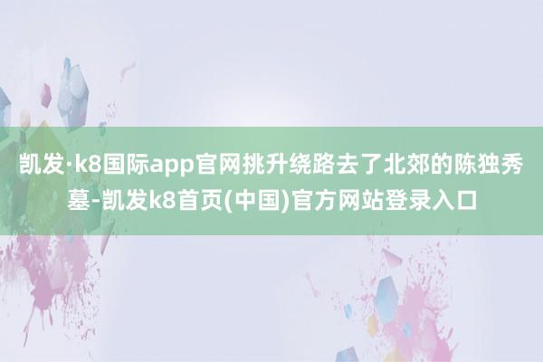 凯发·k8国际app官网挑升绕路去了北郊的陈独秀墓-凯发k8首页(中国)官方网站登录入口
