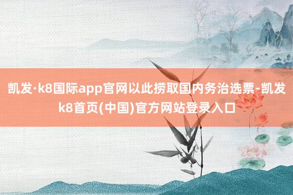 凯发·k8国际app官网以此捞取国内务治选票-凯发k8首页(中国)官方网站登录入口